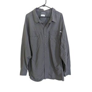 Columbia Omni Shade Fishing Hiking Shirt Mens Size 4X Gray Vented Long Sleeve